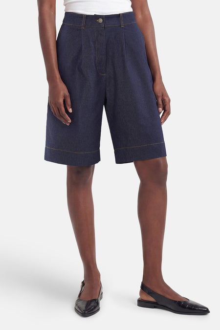Short - dark blue denim