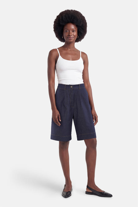 Short - dark blue denim