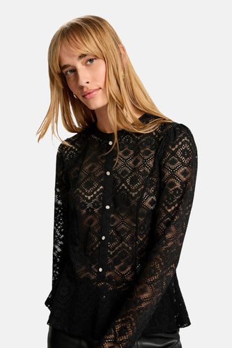 Blouse met lange mouwen - zwart - Morgan De Toi - 1