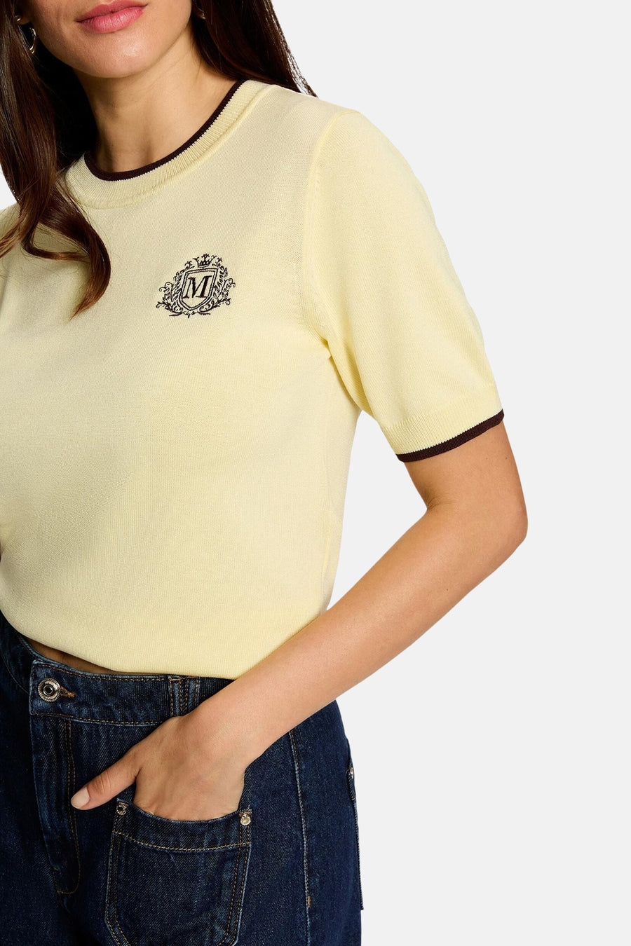 Pull O-hals - JAUNE PASTEL