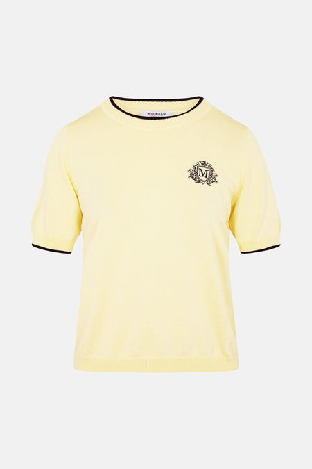 Pull col O - jaune