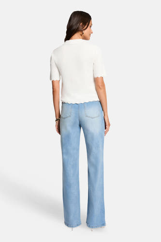 Pull col O - blanc