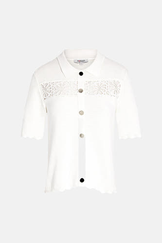 Pull col O - blanc