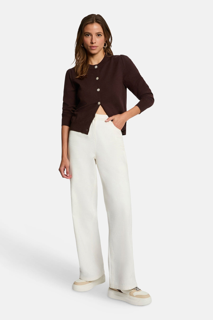 Cardigan - MARRON FONCÉ
