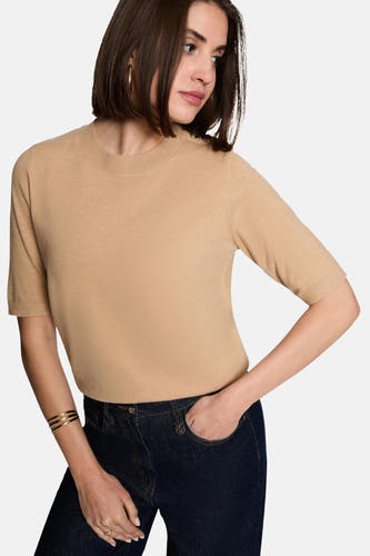 Trui met ronde hals beige - Morgan De Toi