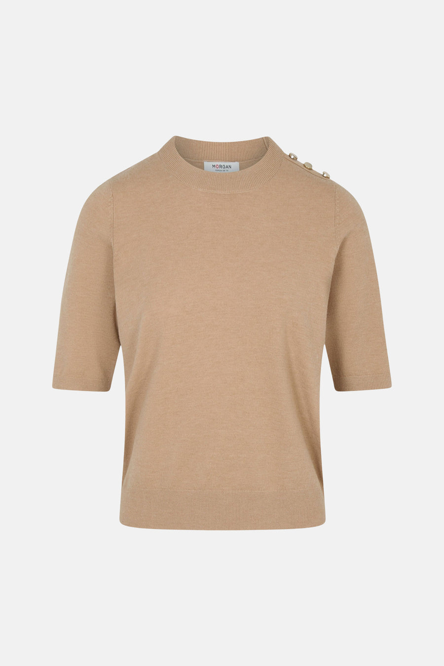 Trui met ronde hals beige - Morgan De Toi