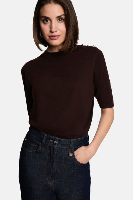 Pull O-hals - MARRON FONCÉ