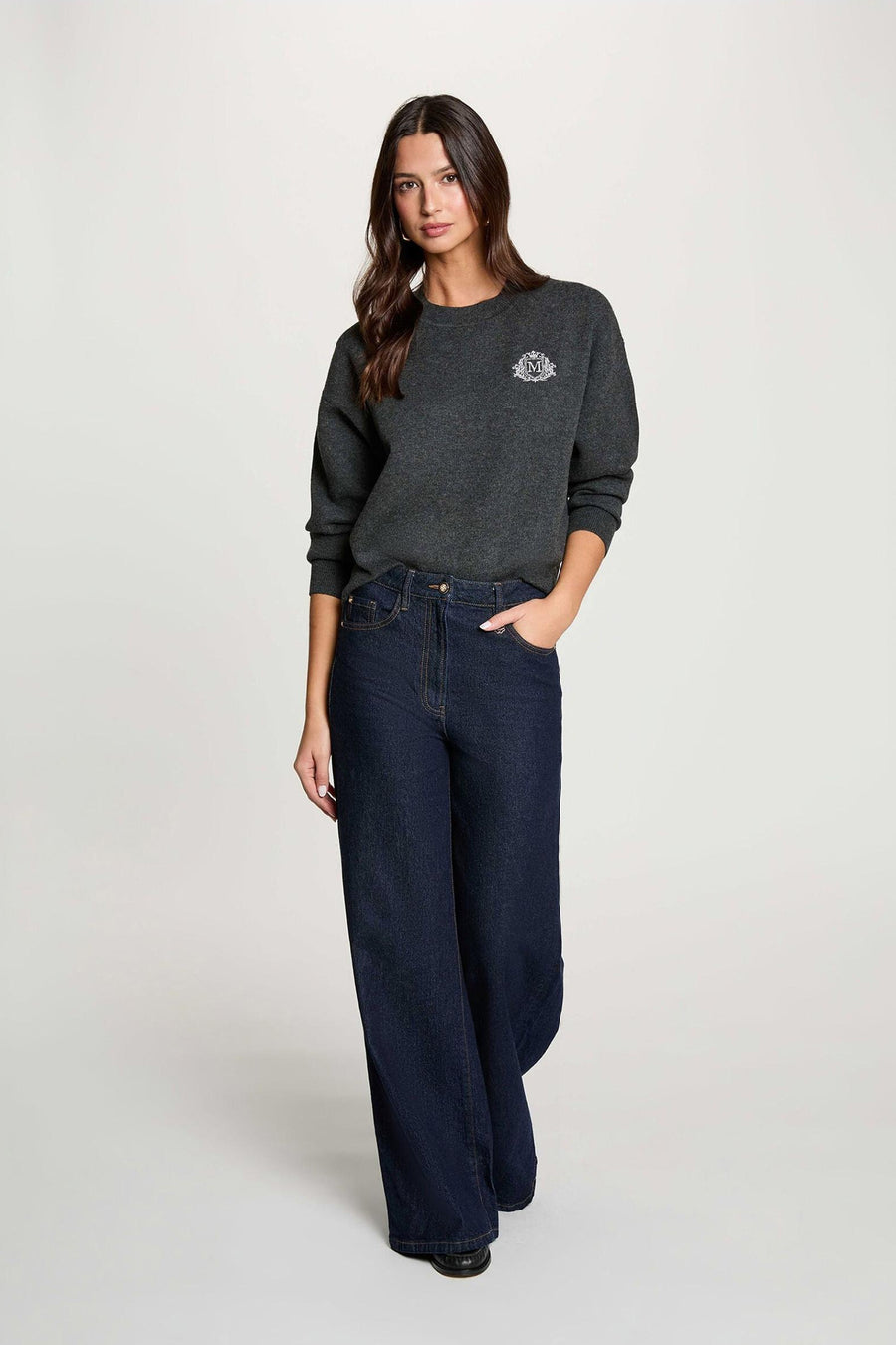 Pull col O gris - Morgan De Toi