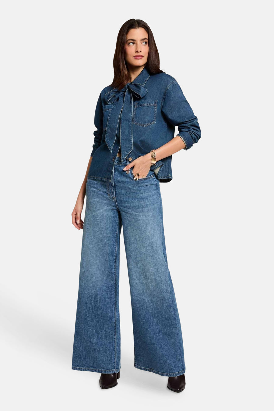 Jeans wide mid blue denim - Morgan De Toi