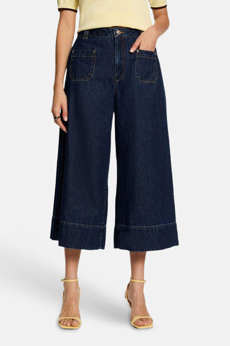 Jeans 7/8 dark blue denim - Morgan De Toi