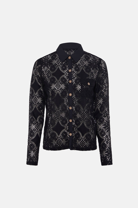 Blouse met lange mouwen - zwart