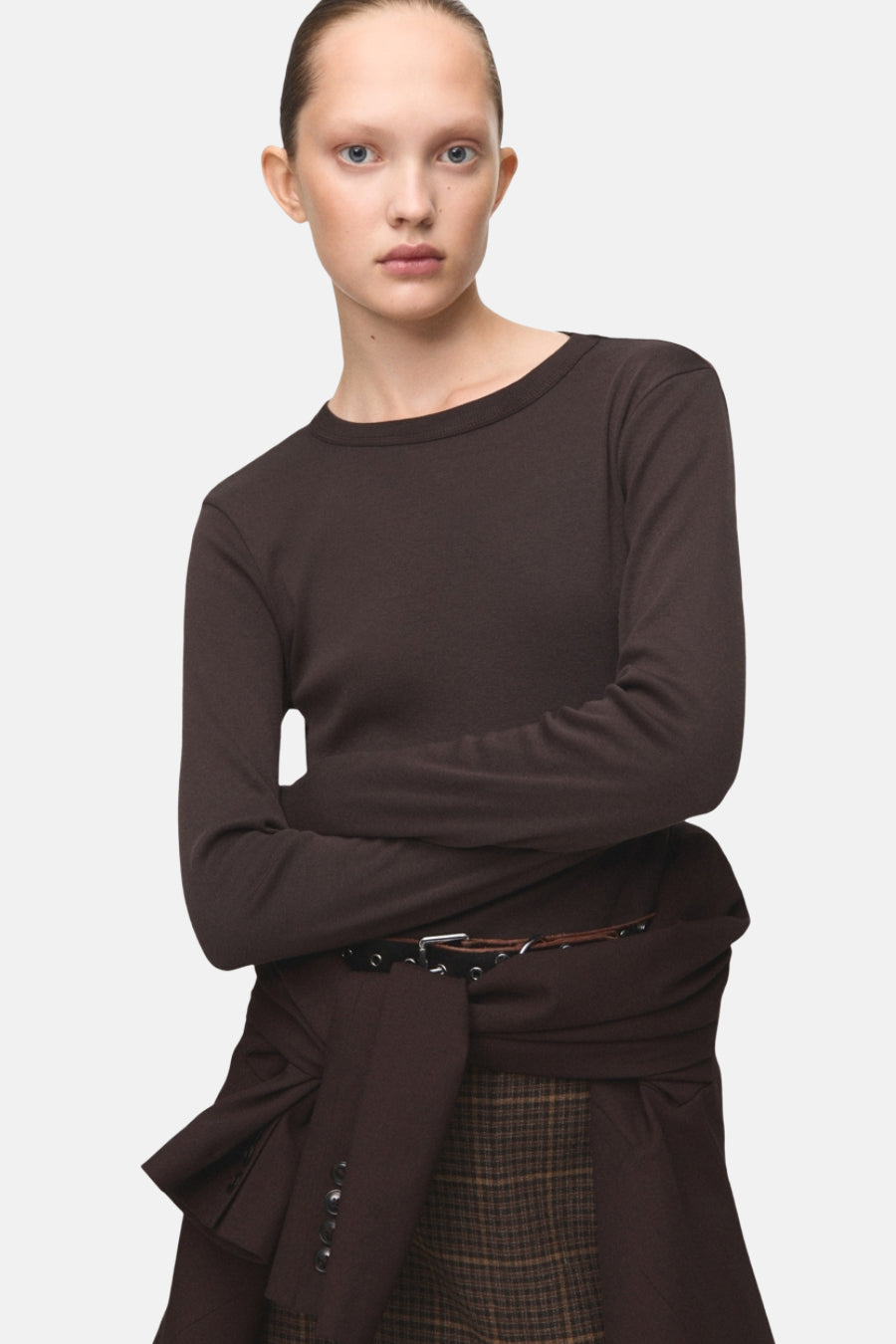 T-shirt met lange mouwen - bruin - MANGO