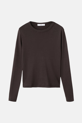 T-shirt met lange mouwen - bruin - MANGO