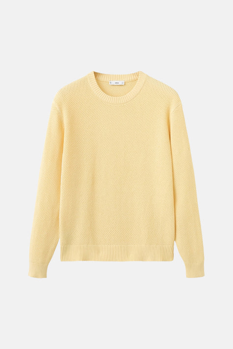 Pull met ronde hals - geel