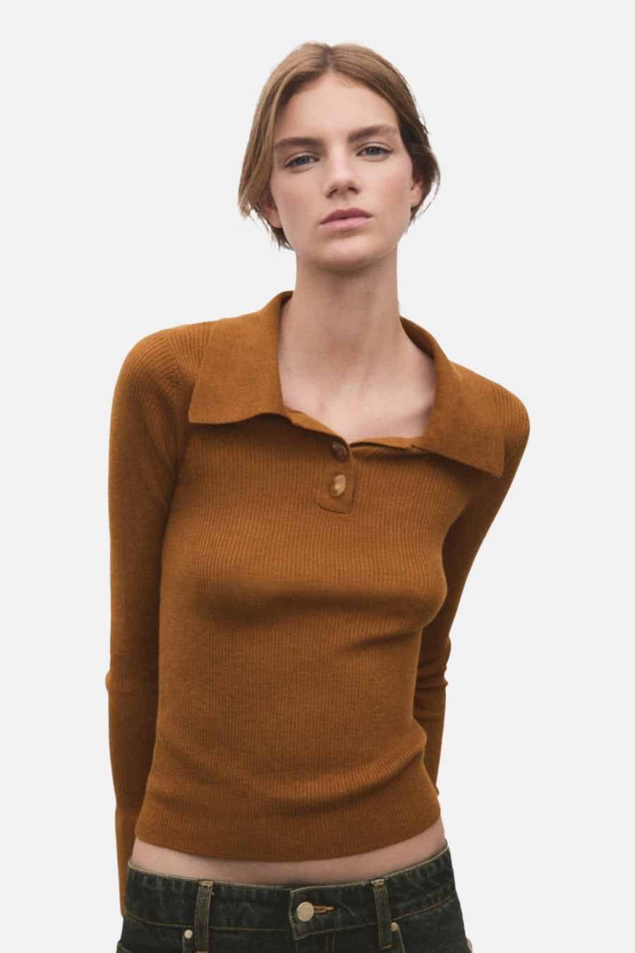 Pull à col rond - brun - MANGO - 4