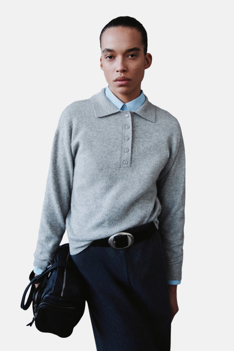 Pull col O gris - MANGO