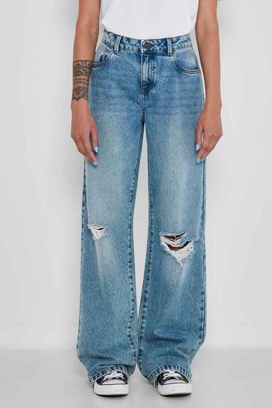 Wide jeans - mid blue denim