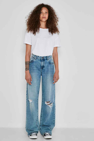 Wide jeans - mid blue denim