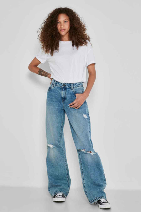 Jeans wide Mid blue denim - NOISY MAY