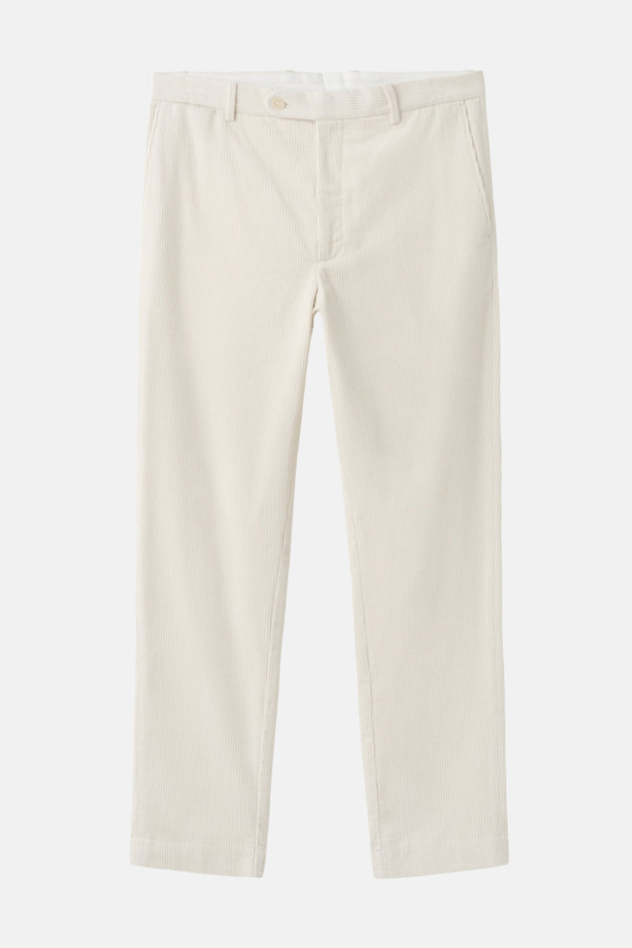 Ecru broek van MANGO, met een subtiele ribstof textuur en een klassieke, rechte pasvorm.
