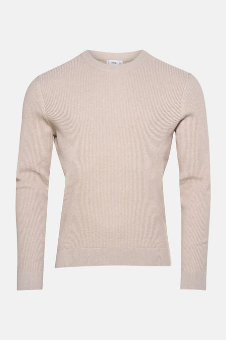 Pull met ronde hals - beige