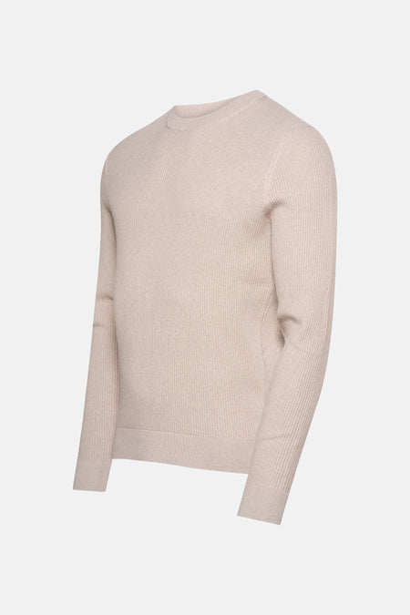 Pull met ronde hals - beige