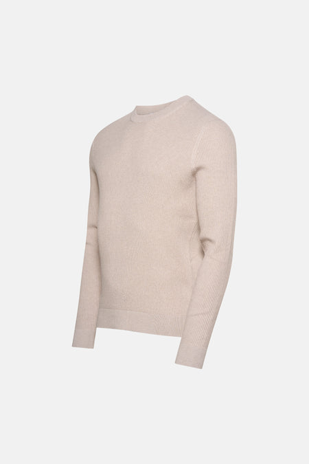 Pull met ronde hals - beige