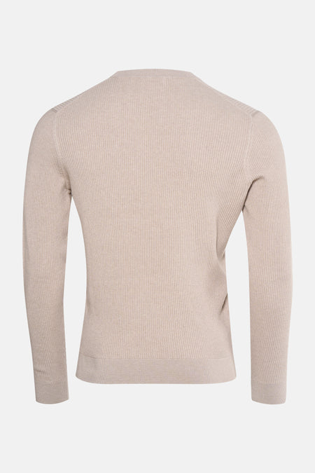 Pull met ronde hals - beige