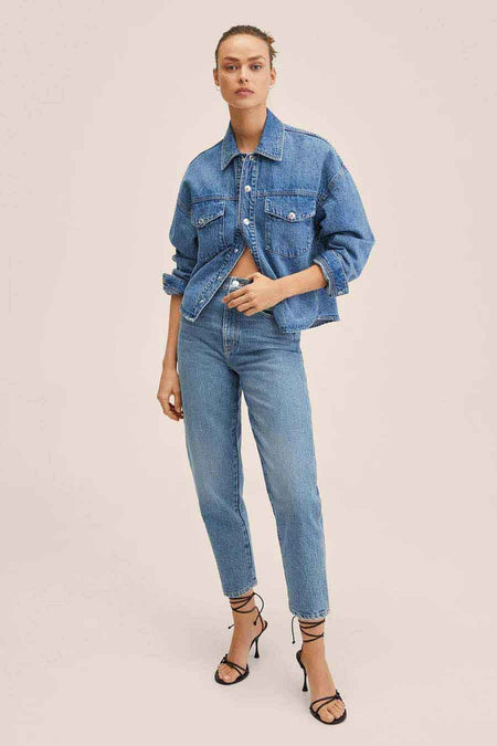 Mom jeans - mid blue denim