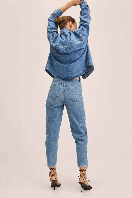 Mom jeans - mid blue denim