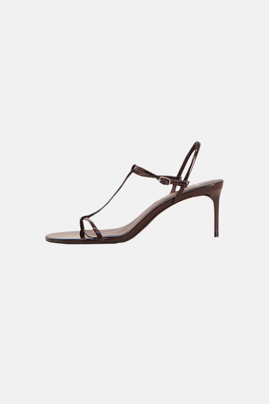 Bruine sandalen van MANGO, met dunne bandjes en een hak.