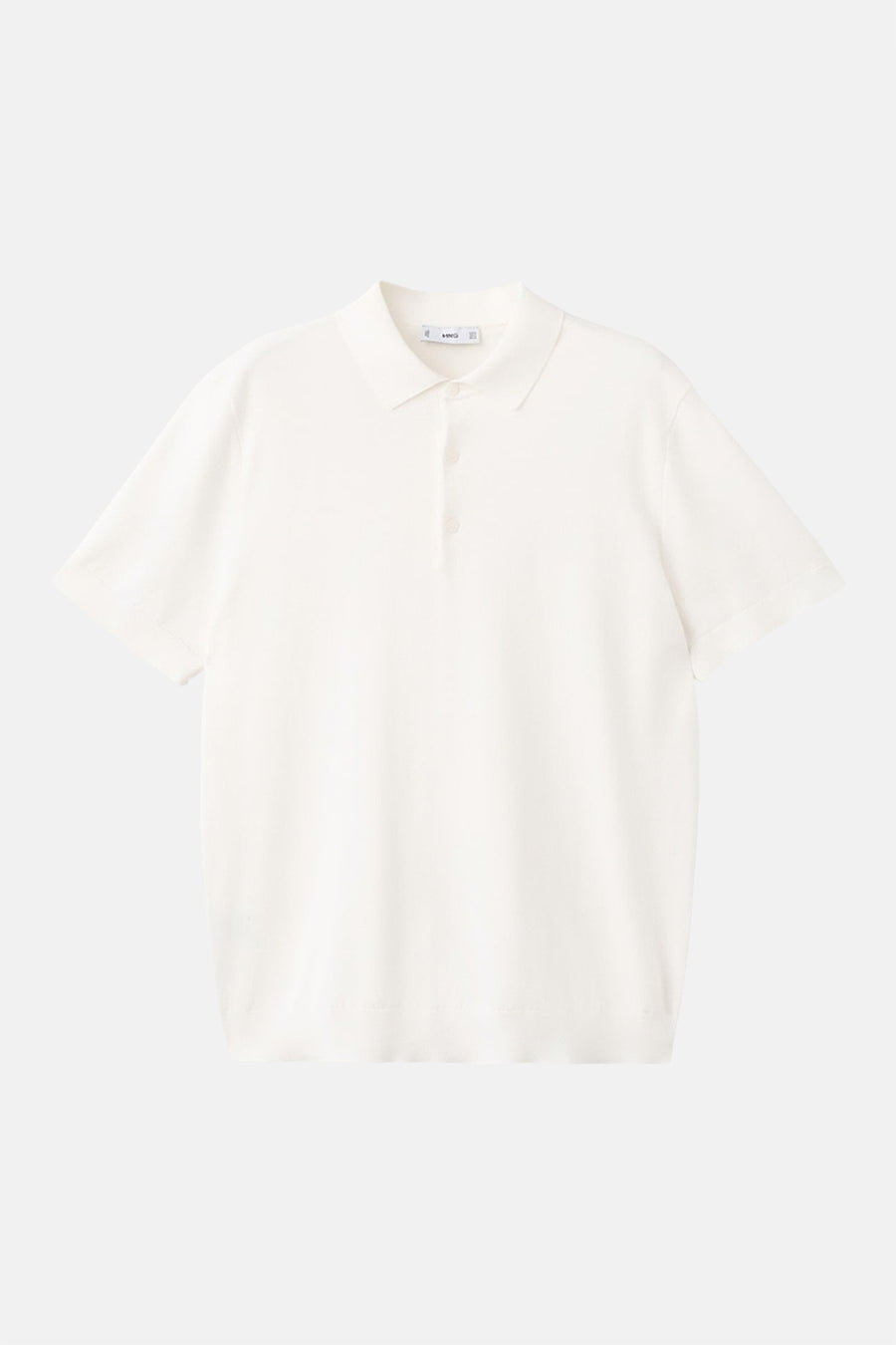 Witte polo van MANGO met korte mouwen en knoopsluiting, effen.