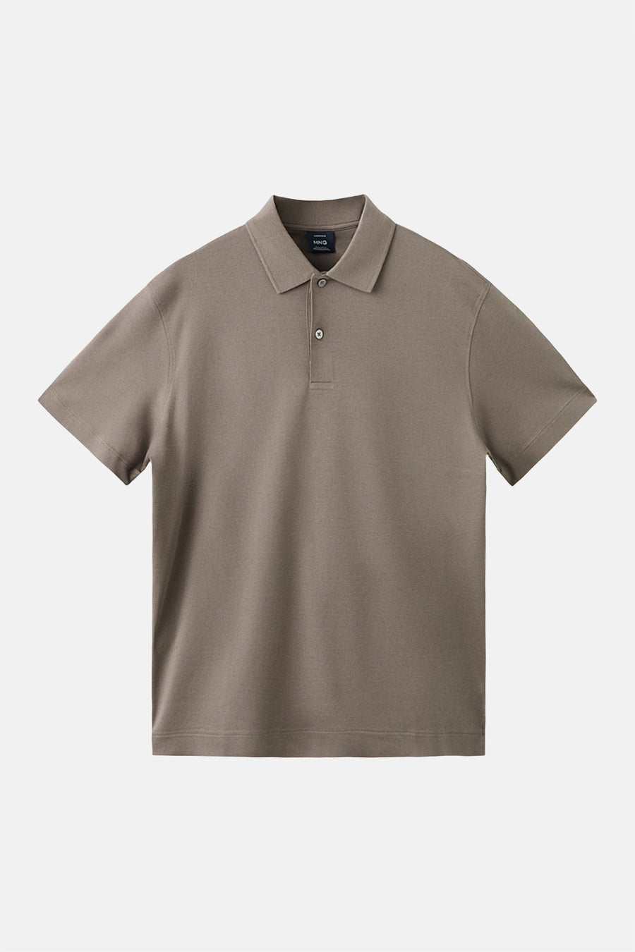 Bruine polo van MANGO met korte mouwen en een knoopsluiting.
