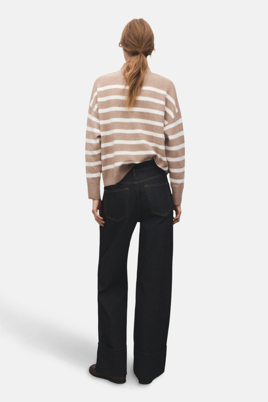 Pull met ronde hals - Beige - MANGO