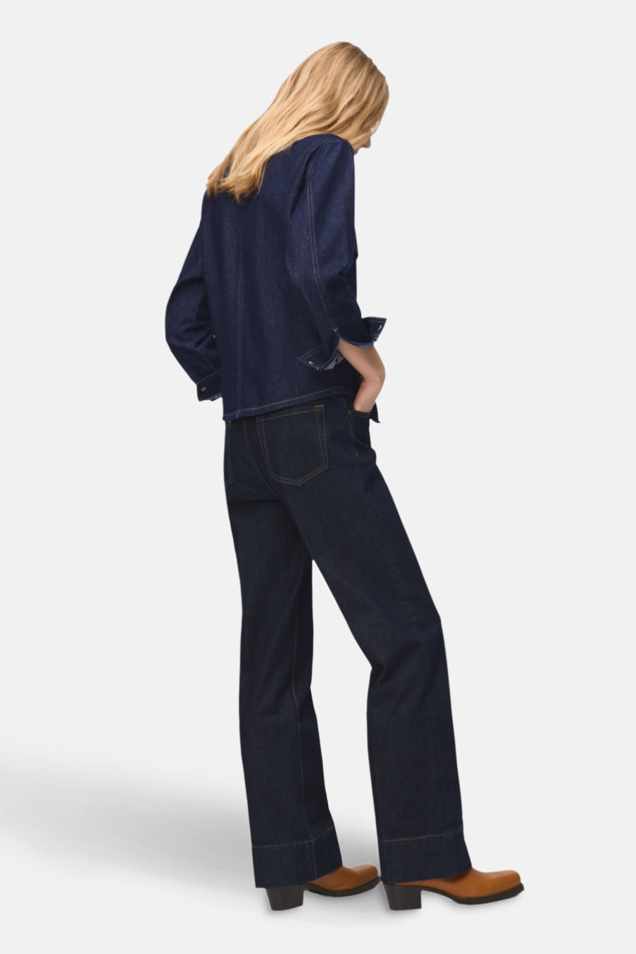 Hemd met lange mouwen - Dark blue denim - MANGO