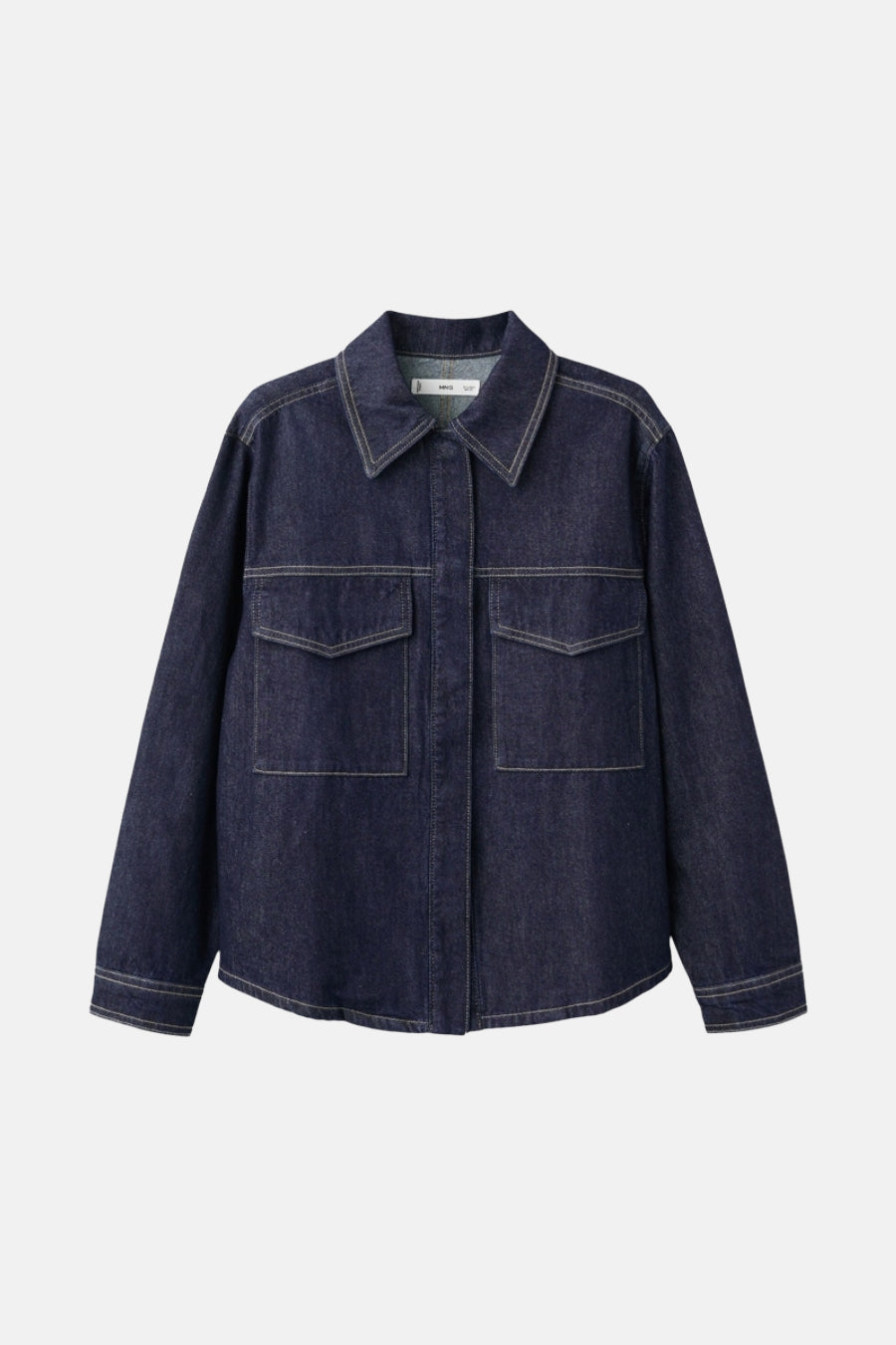 Hemd met lange mouwen - Dark blue denim - MANGO
