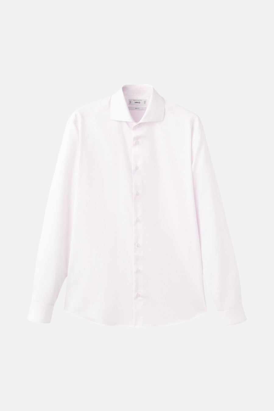 Roze overhemd met lange mouwen van MANGO, klassieke kraag en knoopsluiting.