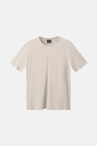 Beige T-shirt met korte mouwen van MANGO, effen kleur en ronde hals.