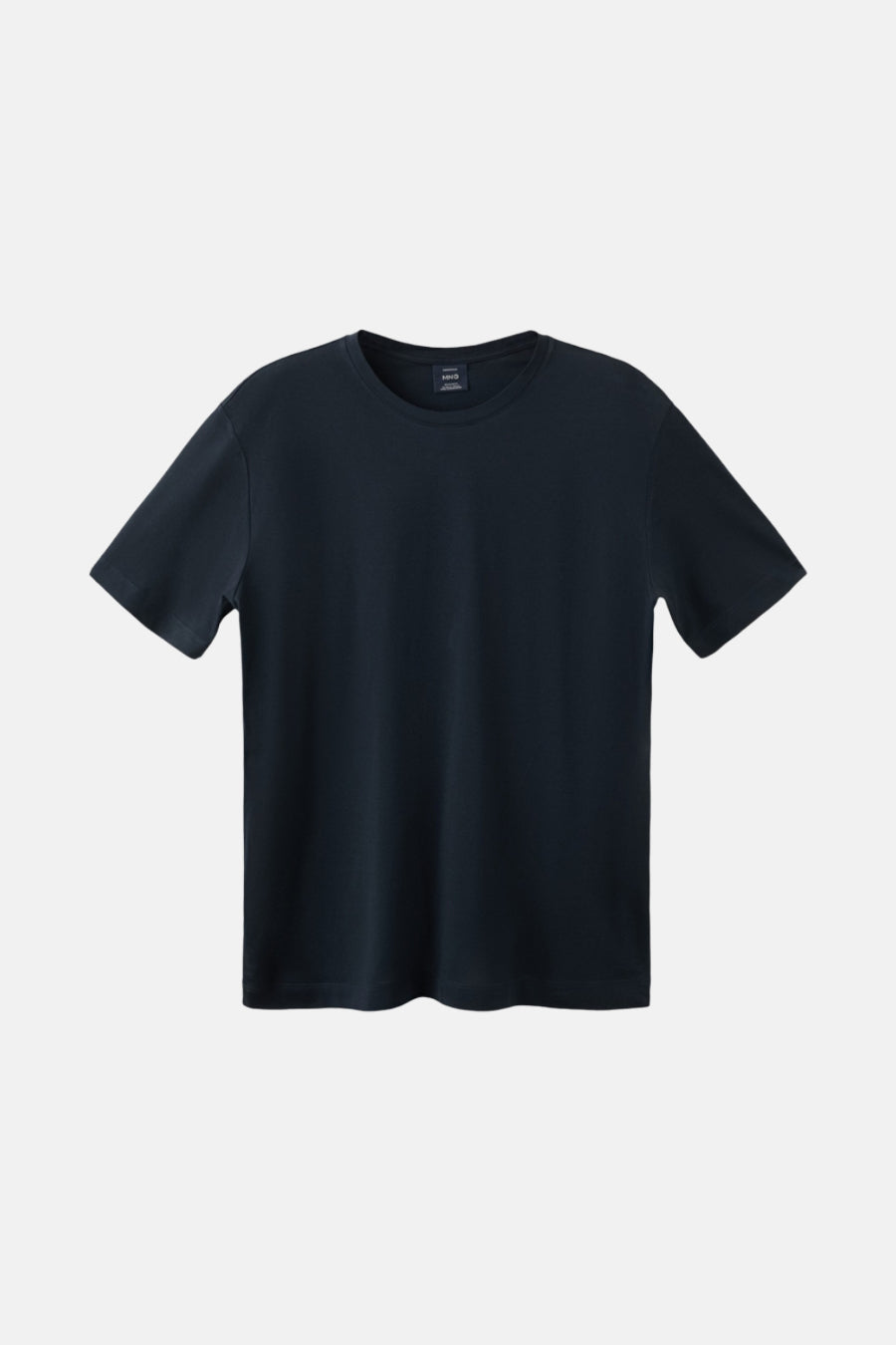 Blauw T-shirt met korte mouwen van MANGO, effen stof.