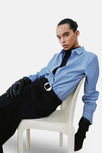 Hemd met lange mouwen - blauw - MANGO