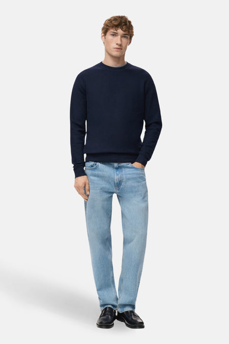 Pull met ronde hals - blauw