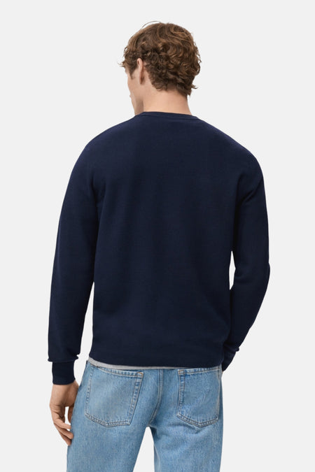 Pull met ronde hals - blauw