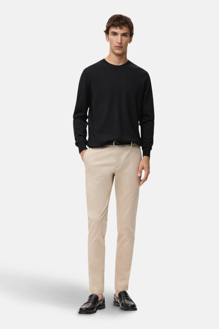 Pull met ronde hals - zwart