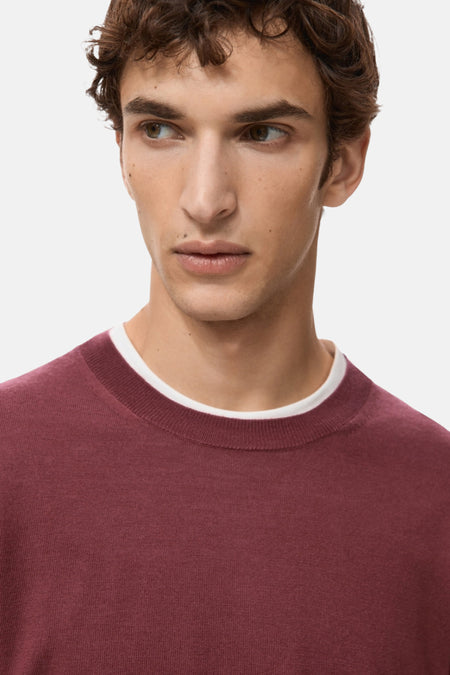 Pull met ronde hals - rood