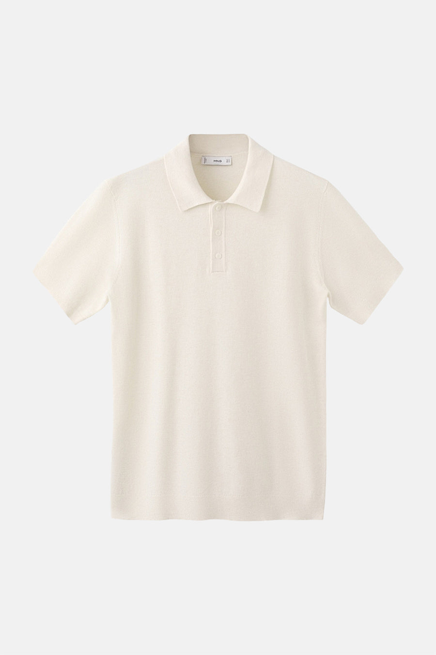Ecru polo van MANGO met korte mouwen en knoopsluiting.