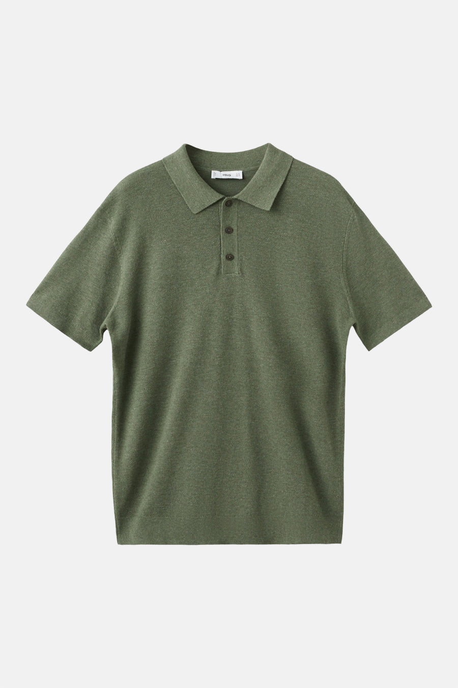 Groene polo van MANGO met korte mouwen en knoopsluiting.