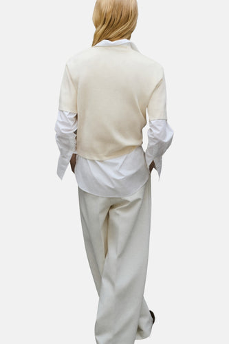 Pull met ronde hals - ecru - MANGO