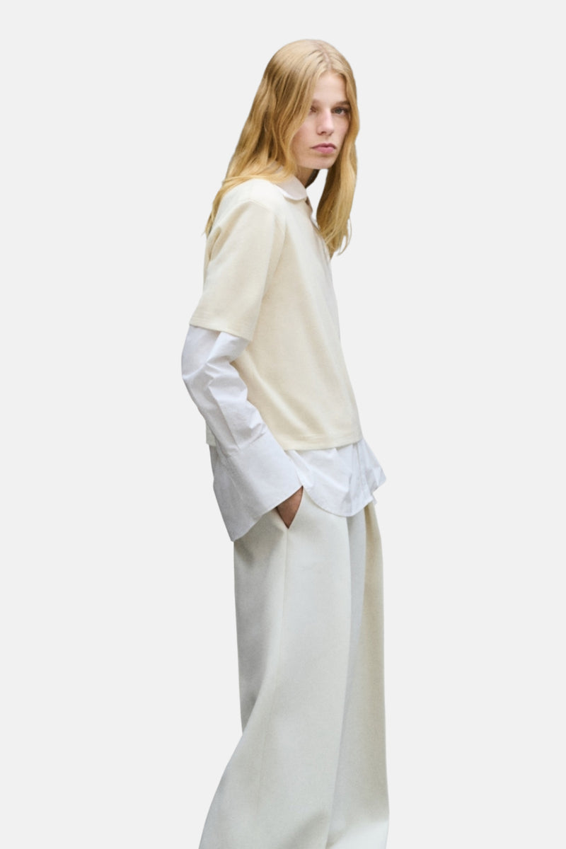 Pull met ronde hals - ecru