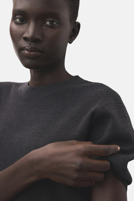 Pull met ronde hals - grijs