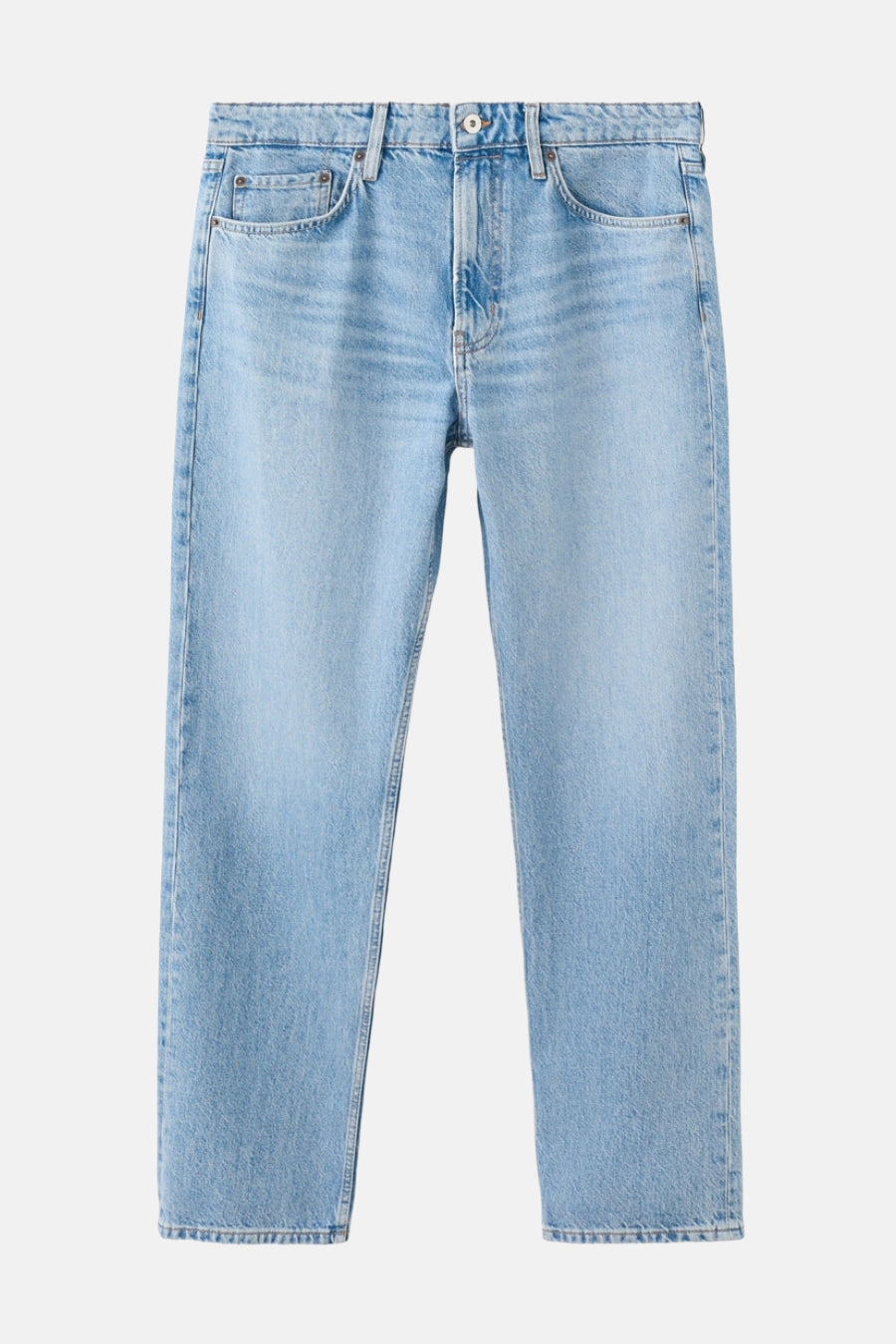 Lichtblauwe straight jeans van MANGO, met klassieke denim details en een casual pasvorm.